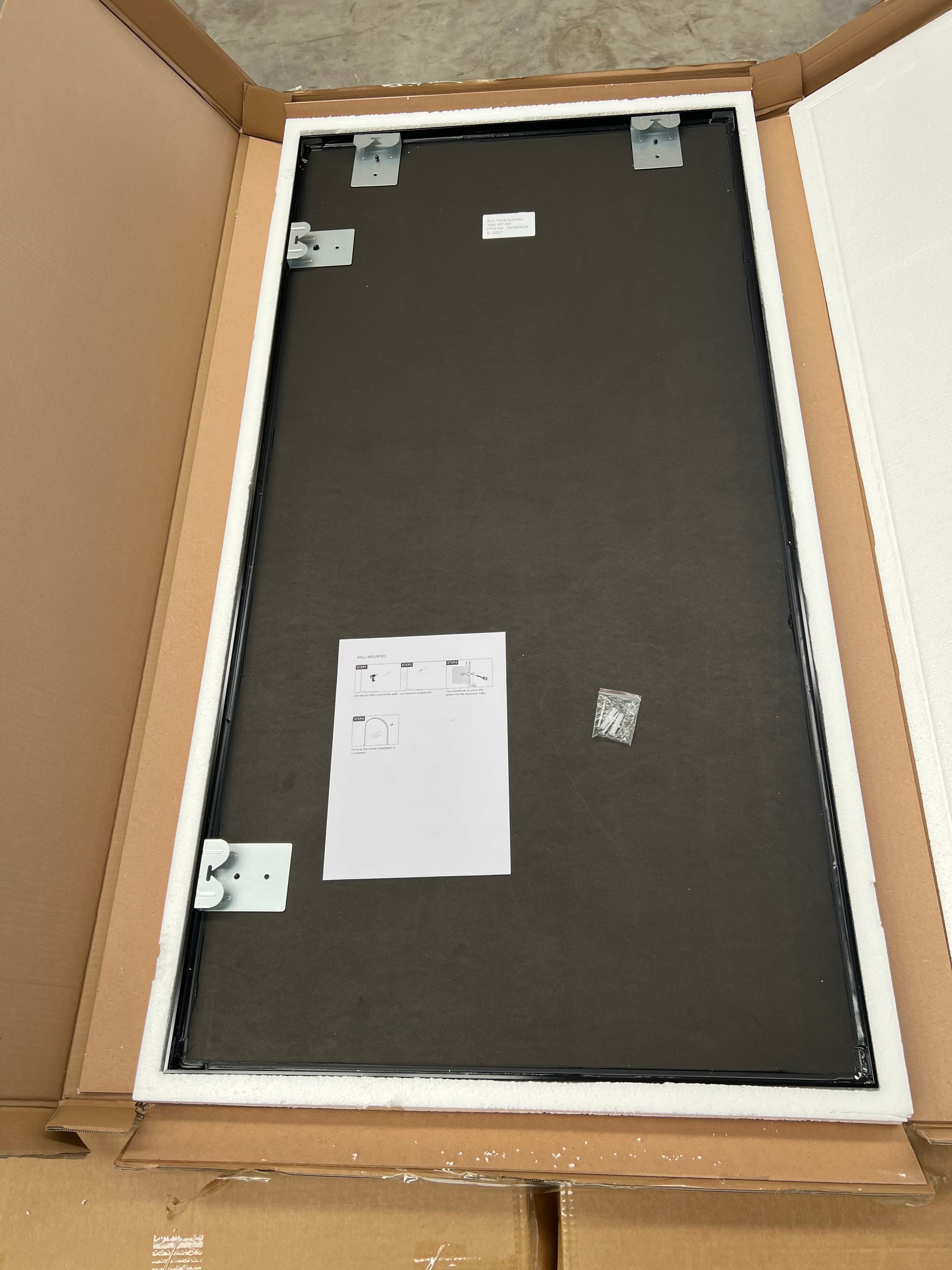 Black Framed Rectangular Wall Mirror Modern 50cm x 100cm Full-Length Mirror for Bedrooms Bathrooms Entryways