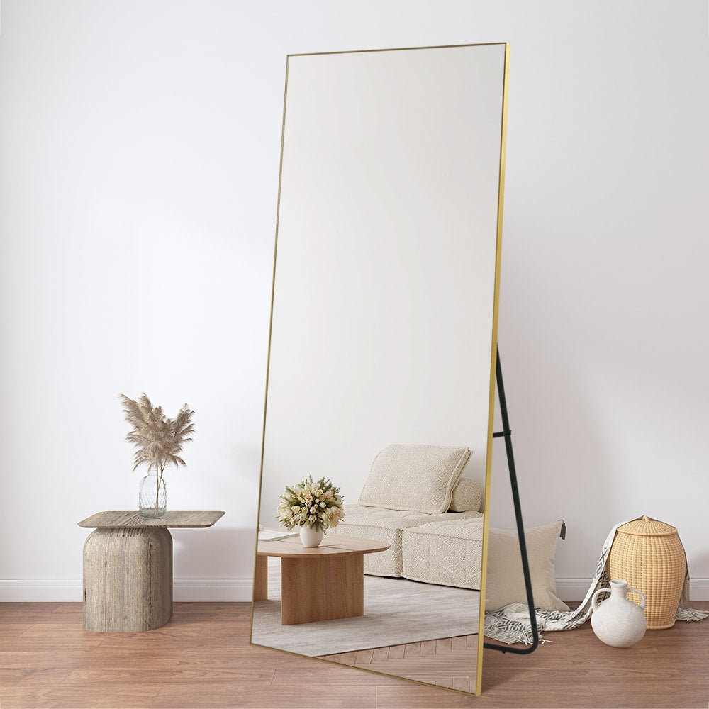 Rectangular Full Length Mirror 120cm x 200cm Gold Large Modern Floor Mirror
