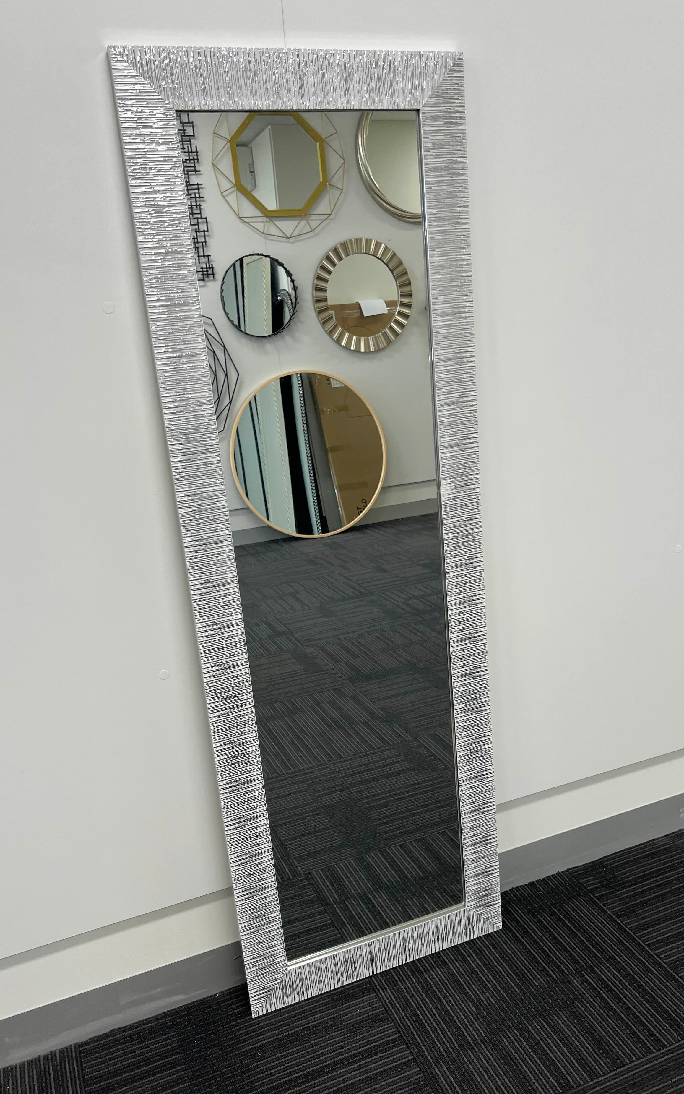 Star Modern Full Length Mirror 152cm x 52cm Silver Frame Wall Mount Rectangular