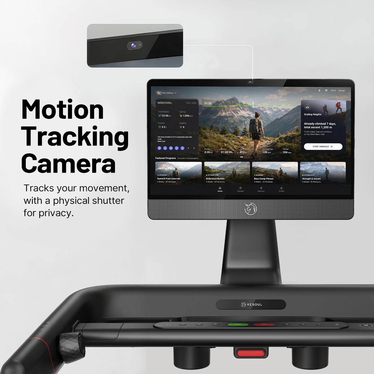 Motion Tracking Camera;Tracks your movement, with a physical shutter for privacy.