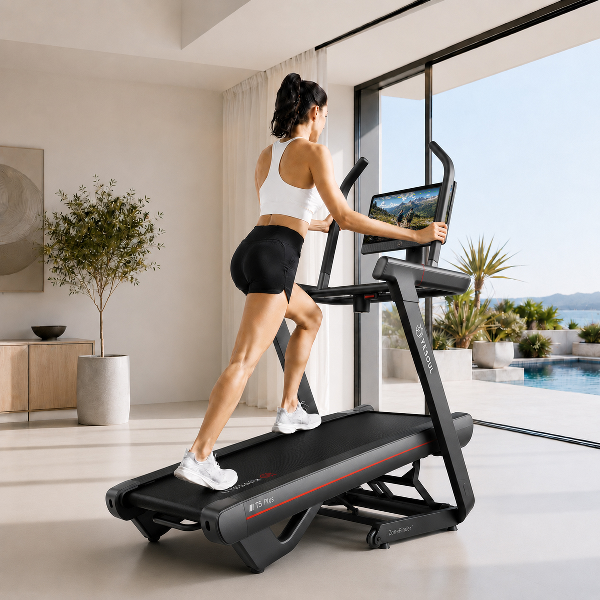 Yesoul T5 Plus Treadmill in use at home
