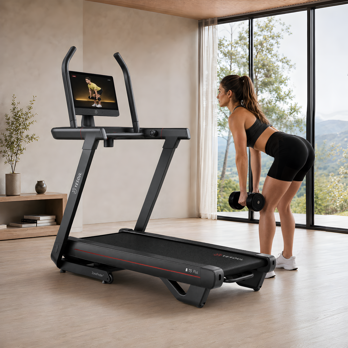 Yesoul T5 Plus Treadmill in use at home