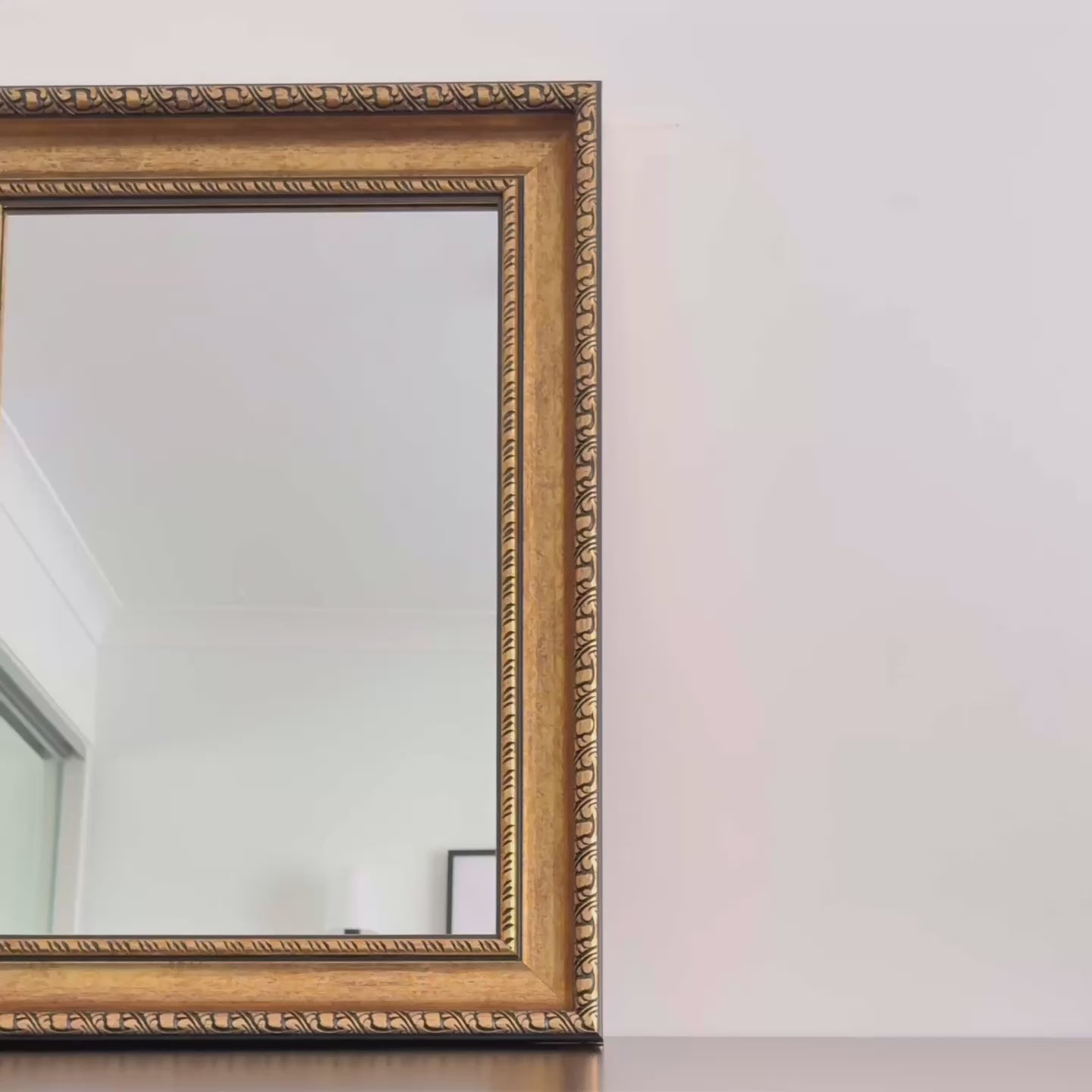 Load video: Antique Grand Luxury Mirror
