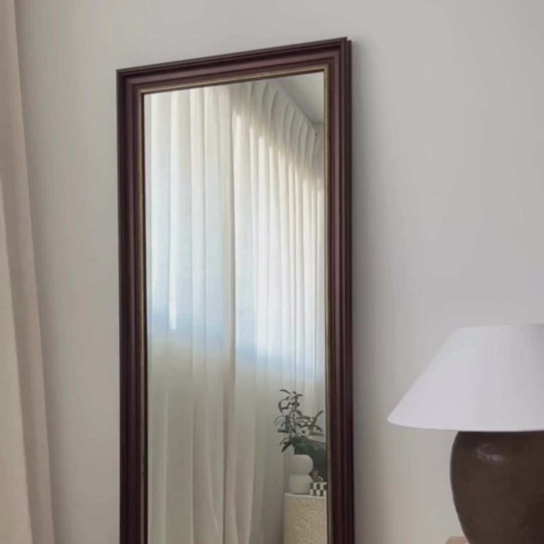 Load video: Bronze Elegant Full Length Mirror - FLM19