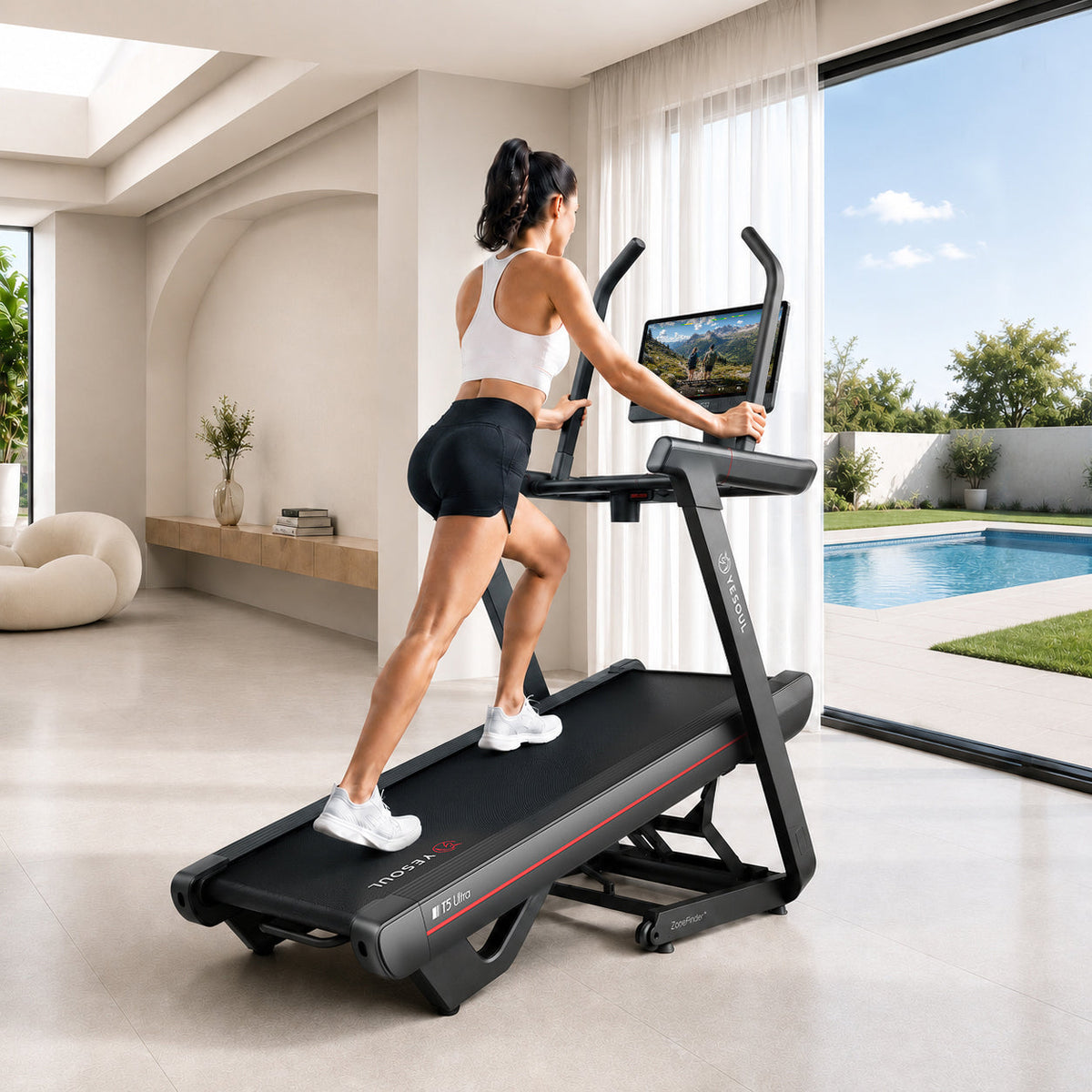 Yesoul T5 Ultra Treadmill in use at home