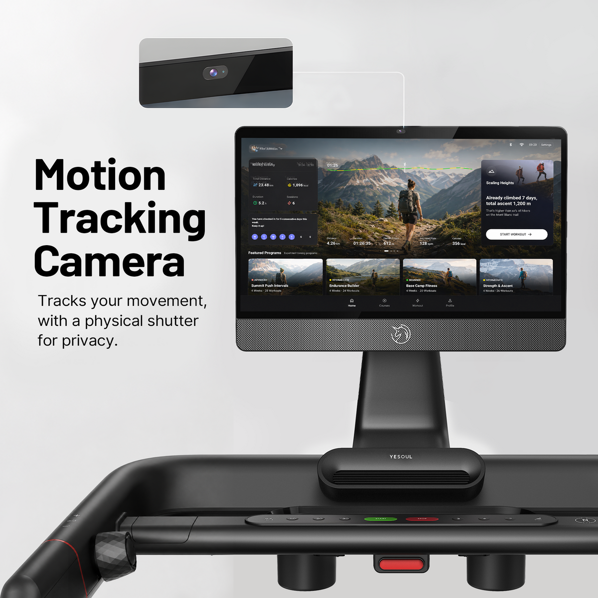 Motion Tracking Camera;Tracks your movement, with a physical shutter for privacy.